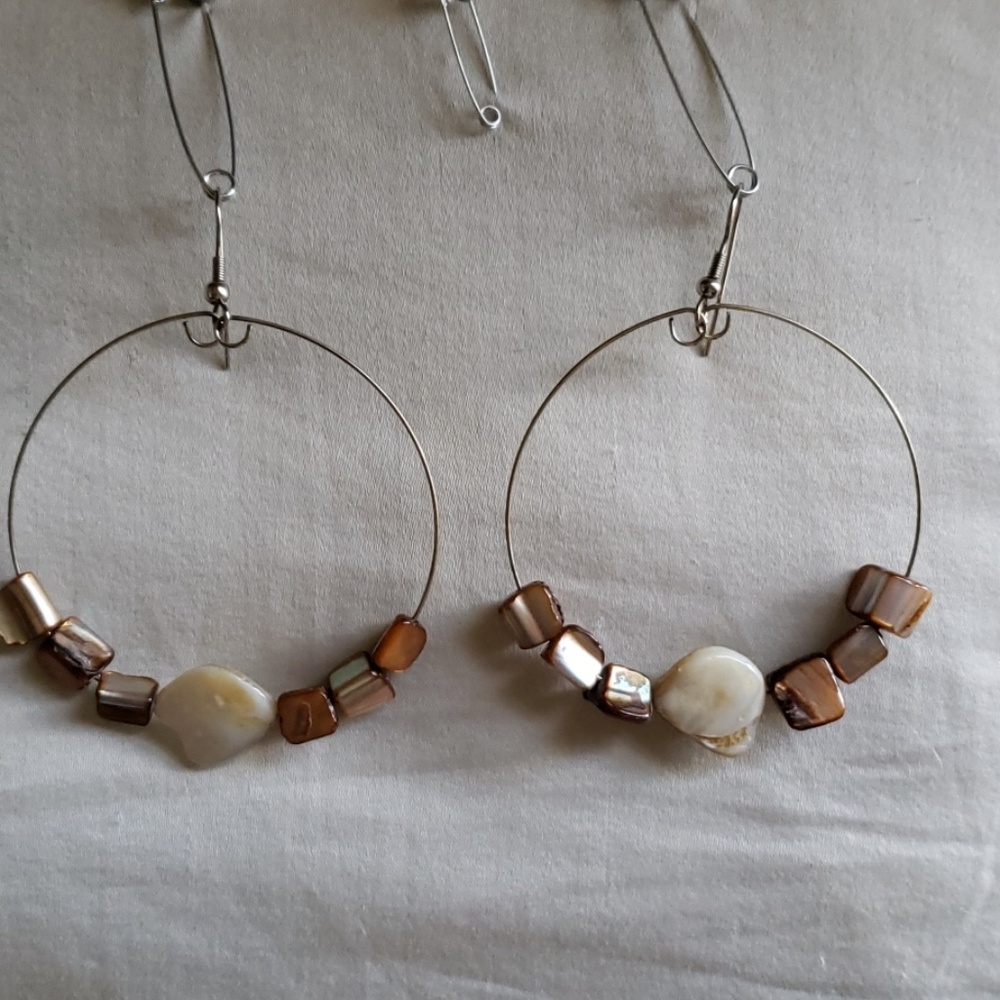 Coral Hoop Earrings